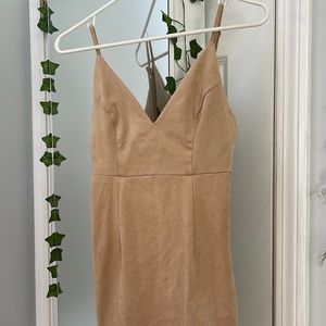 Cream/nude colored, tight fit, mini dress from Forever 21